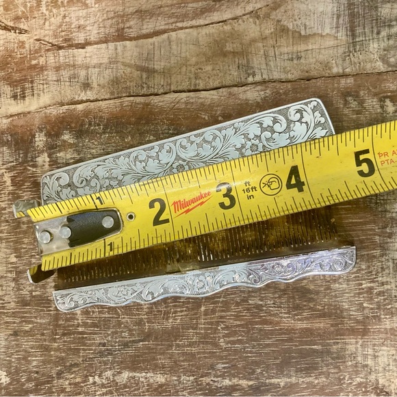 Antique Silver Plated Gold Engraved Comb Box Made in Denmark Flower Pattern - Picture 7 of 14